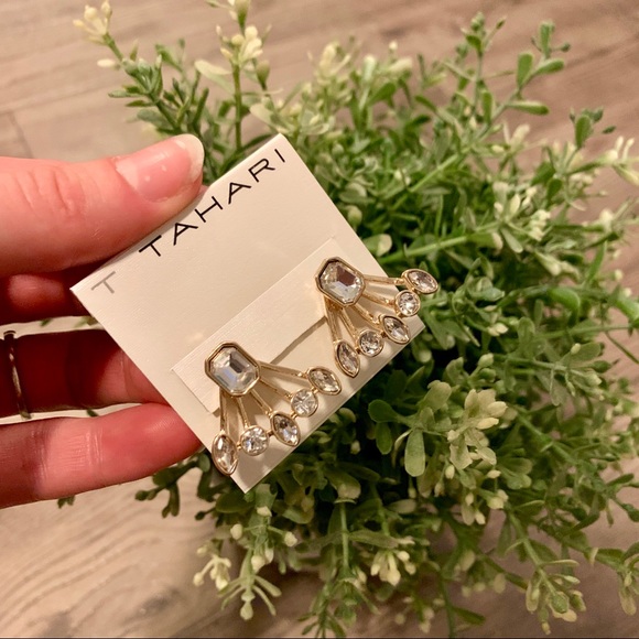 Tahari Rose Gold Removable Drop Earring - Picture 5 of 5